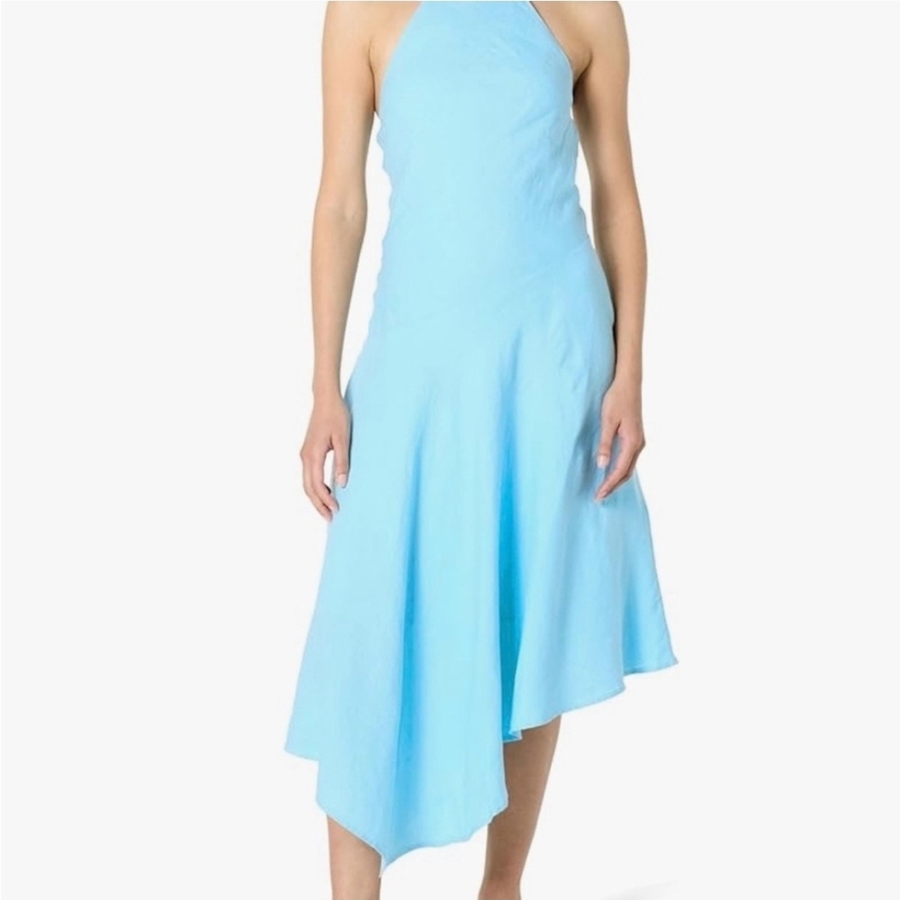 Nwt The Drop Light Blue Ciga Halter Linen Maxi Dress